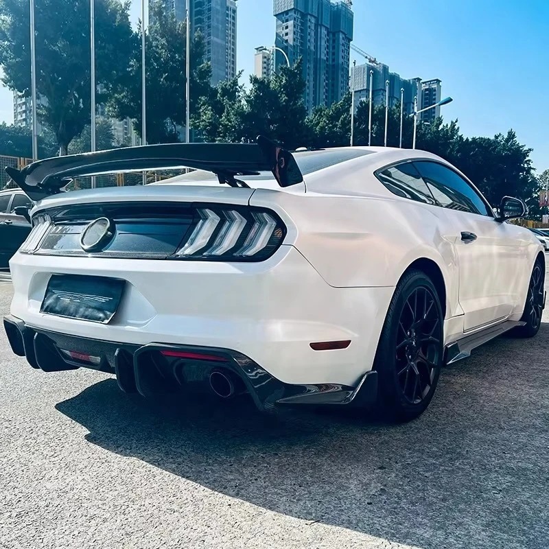 Carbon Fiber Body Kit for  Mustang 2018-2023 Front Lip Splitters Side Skirts Rear Diffuser